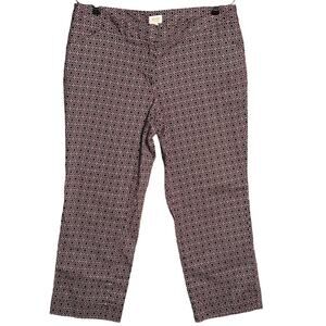 Laundry‎ by Shelli Segal Sz 12 Geometric Ankle Crop Pants Pink & Black Career